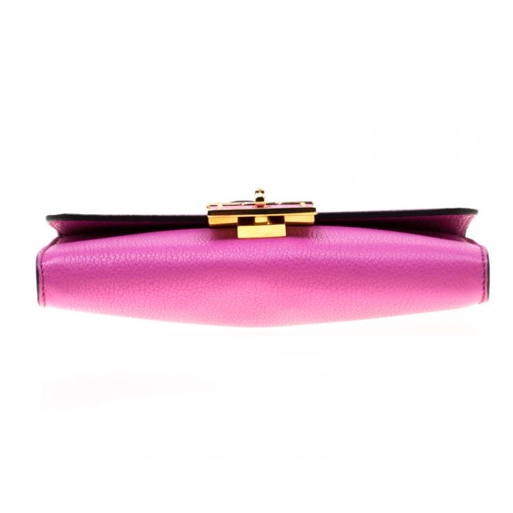 Pre Owned Dolce & Gabbana Pink Leather Rosalia Crossbody Bag