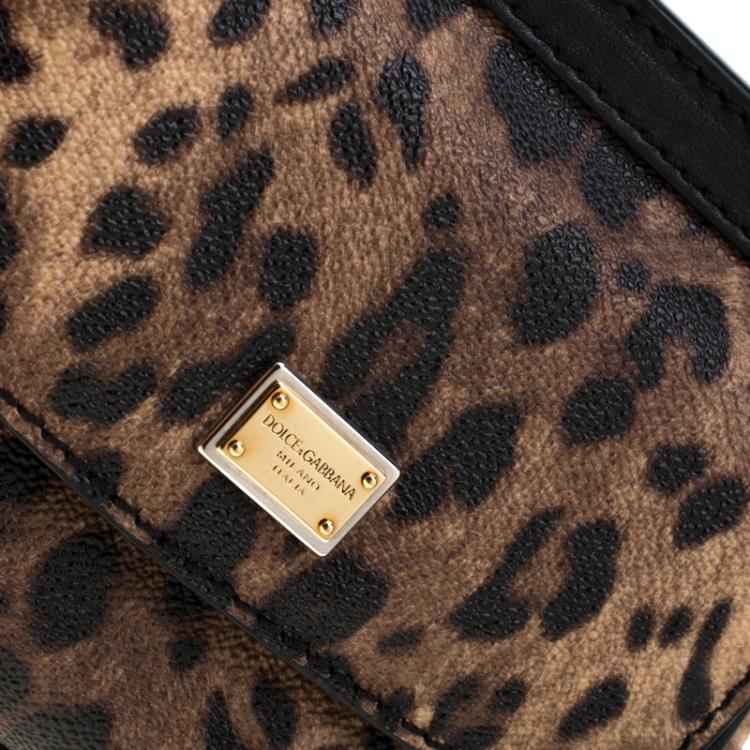 Pre Owned Dolce and Gabbana Beige/Black Coated Canvas and Leather Micro Miss Sicily Top Handle Bag