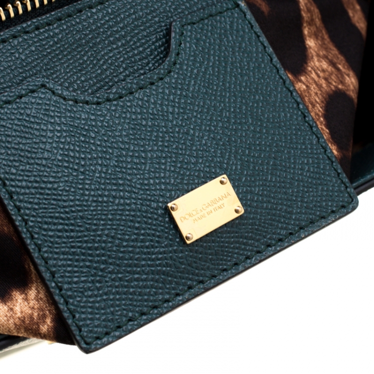 Pre Owned Dolce And Gabbana Green Dauphine Leather Large Miss Sicily Bag 