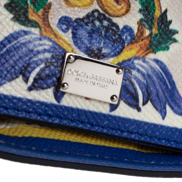 مملوكة مسبقًا Dolce and Gabbana Multicolor Majolica Print Leather Miss Sicily Shopper Top Handle Bag