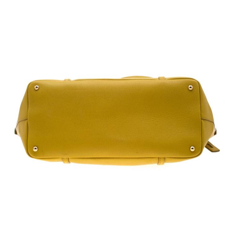 Pre Owned Dolce & Gabbana Yellow Leather Tote Bag