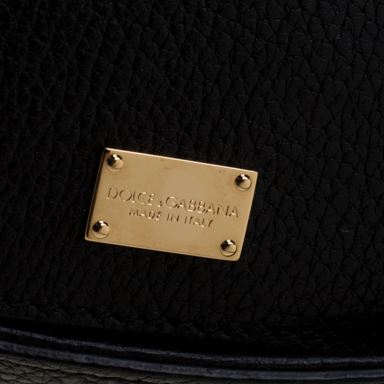 مملوكة مسبقًا Dolce and Gabbana Black Leather Miss Dolce Top Handle Bag