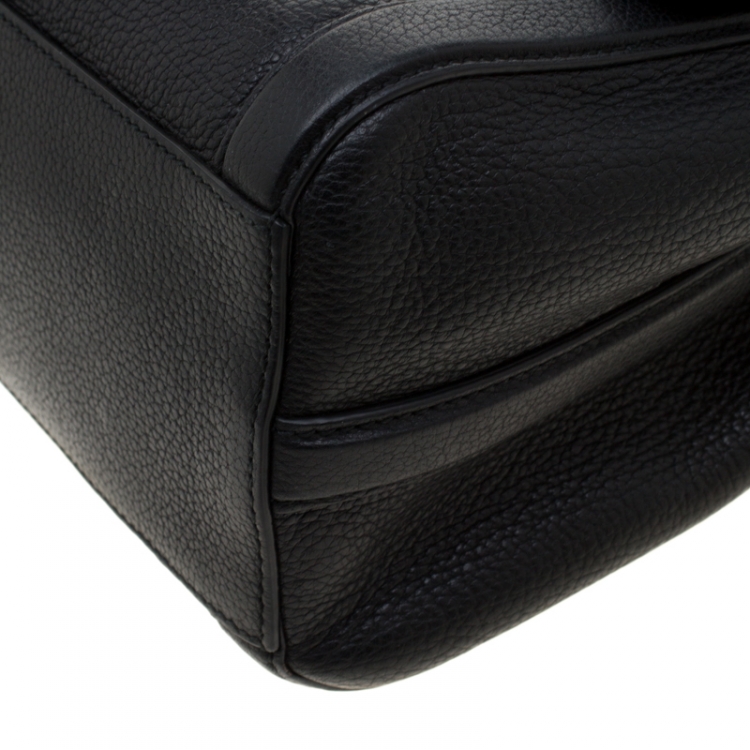 مملوكة مسبقًا Dolce and Gabbana Black Leather Miss Dolce Top Handle Bag