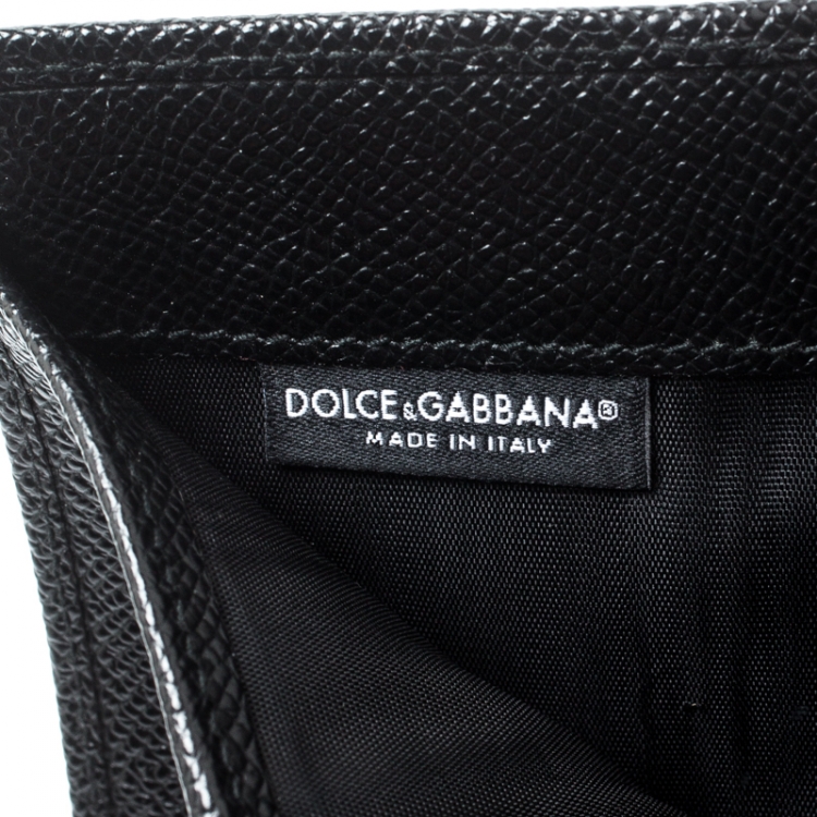 مملوكة مسبقًا Dolce and Gabbana Black Leather French Flap Wallet