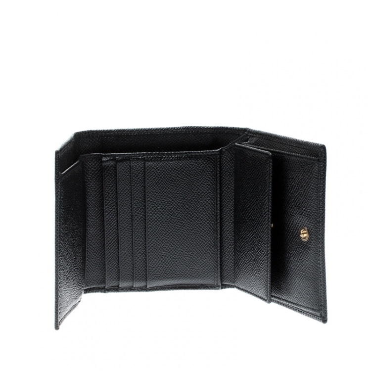 Dolce and Gabbana Black Leather French Flap Wallet Dolce  Gabbana TLC