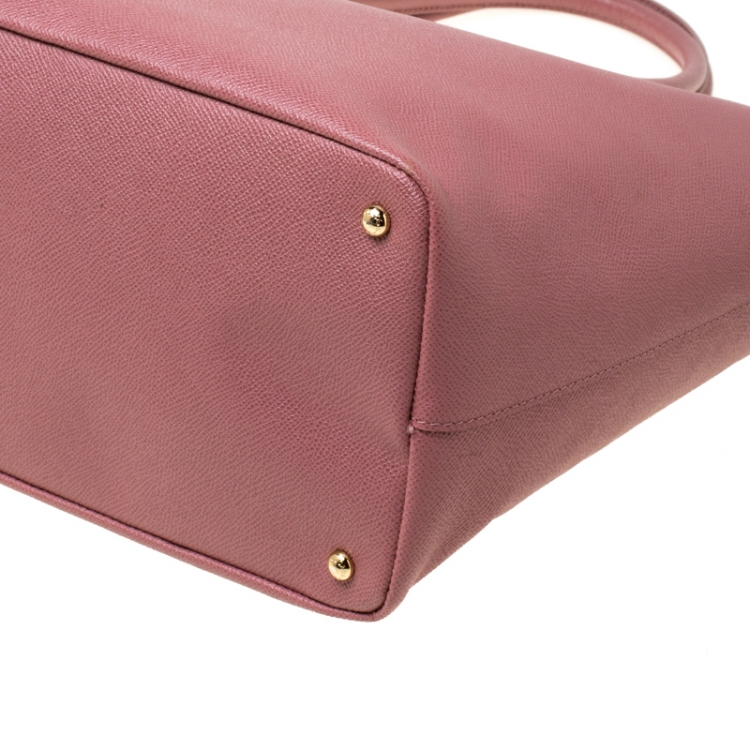 Pre Owned Dolce and Gabbana Pink Leather Miss Alma Tote