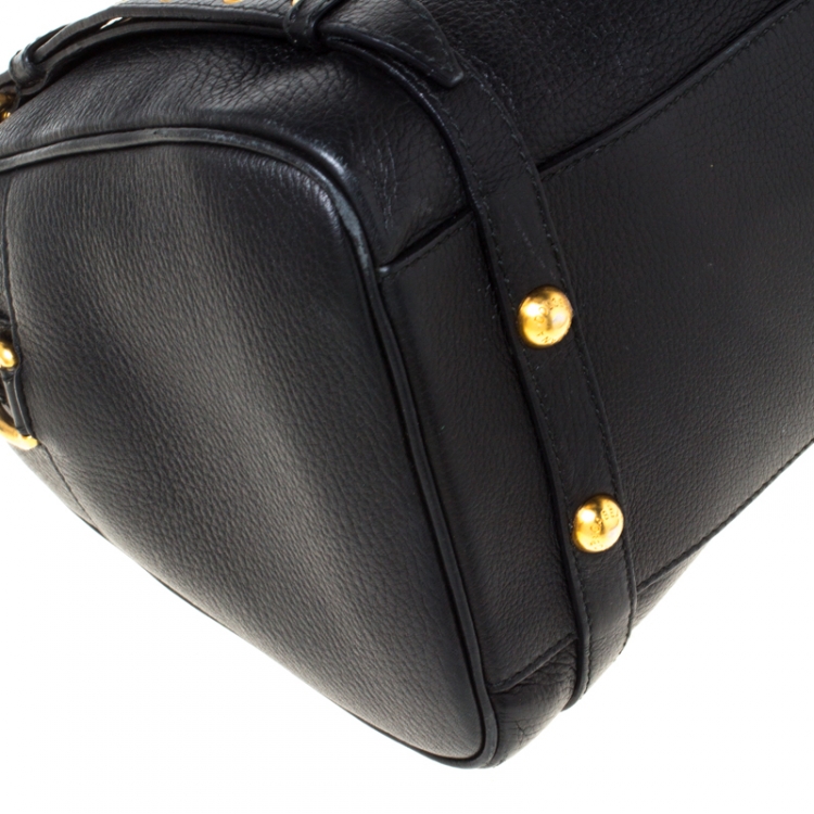 Pre Owned Dolce and Gabbana Black Leather Miss Easy Way Boston Bag