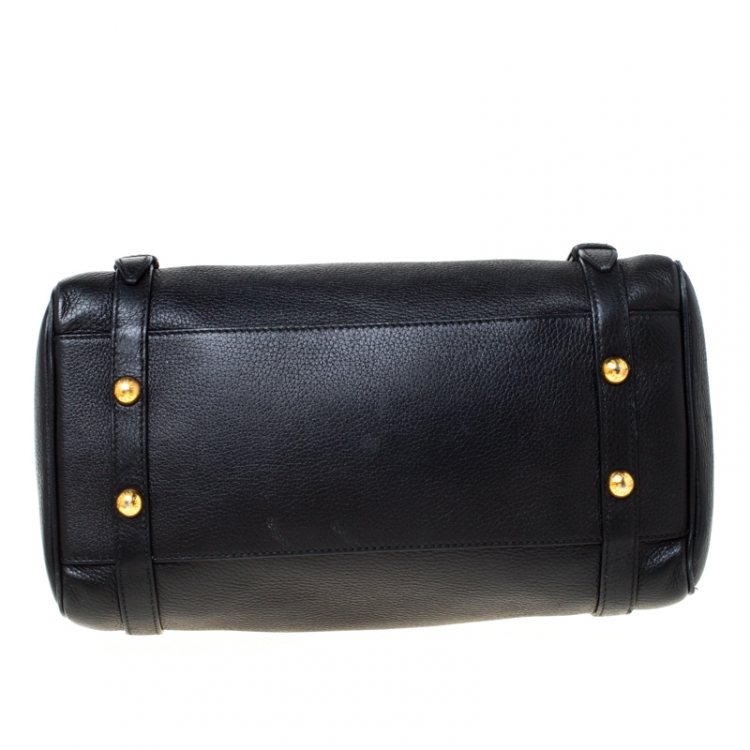 Pre Owned Dolce and Gabbana Black Leather Miss Easy Way Boston Bag