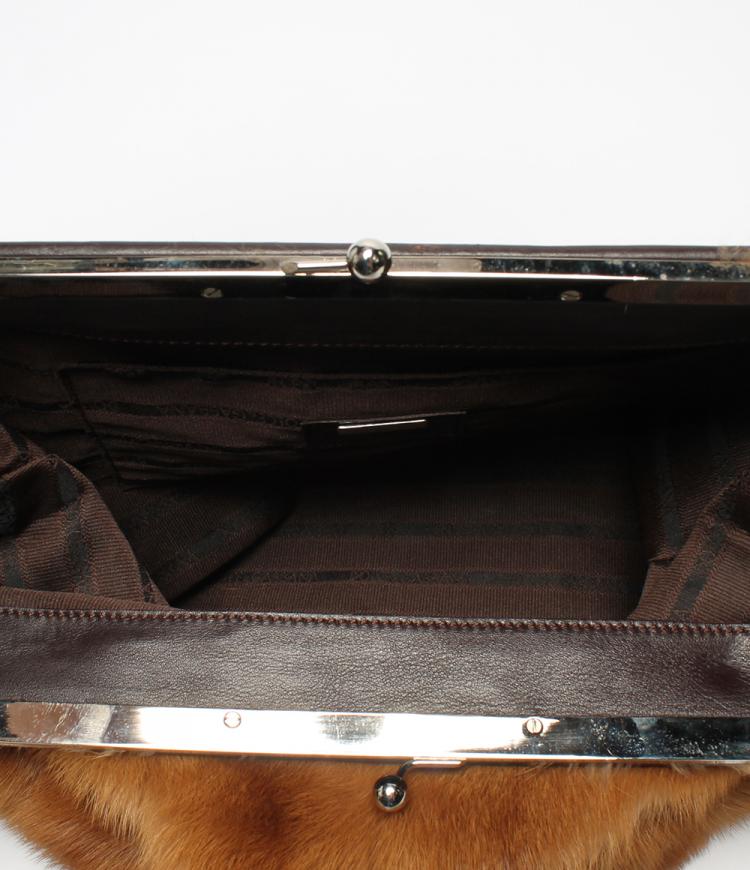 Pre Owned Dolce And Gabbana Brown Fur Tote Bag 