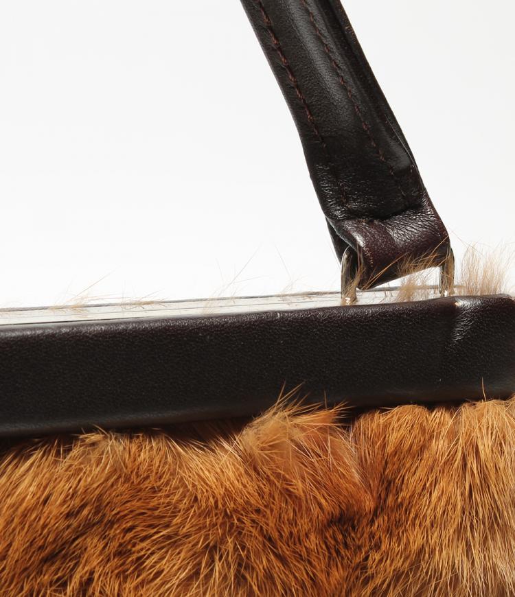 Pre Owned Dolce And Gabbana Brown Fur Tote Bag 