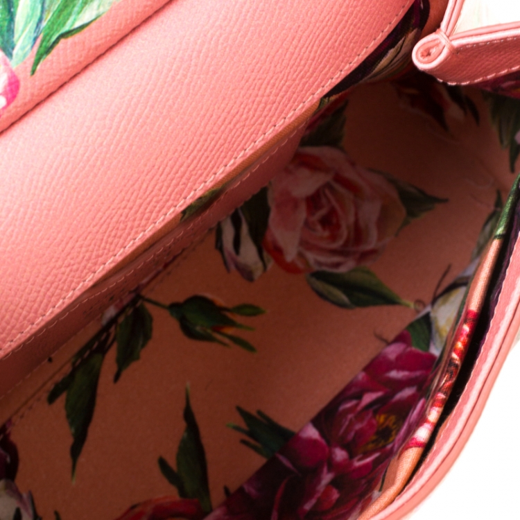 Pre Owned Dolce and Gabbana Multicolor Printed Leather Small Dauphine Sicily Top Handle Bag     
