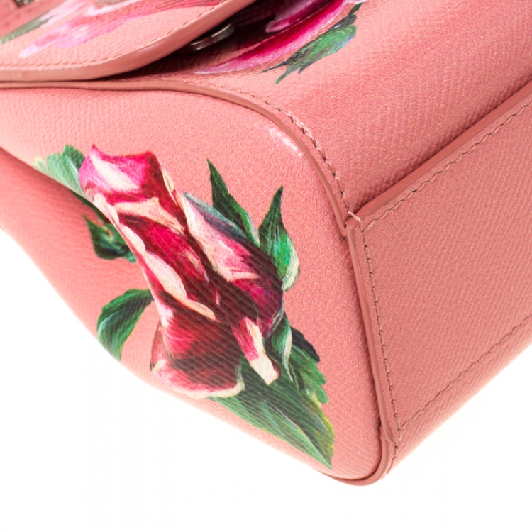 Pre Owned Dolce and Gabbana Multicolor Printed Leather Small Dauphine Sicily Top Handle Bag     