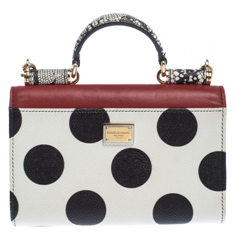 Pre Owned Dolce & Gabbana Multicolor Lasercut Embroidered Leather Polka Dot Sicily Von Smartphone Bag