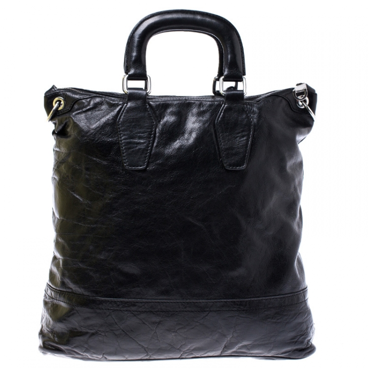 Pre Owned Dolce & Gabbana Black Leather Tote