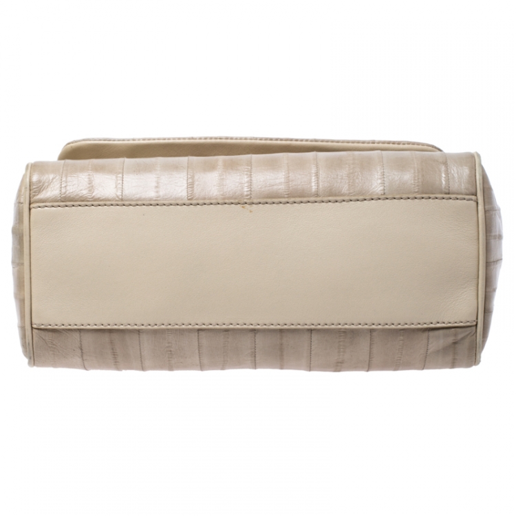Pre Owned Dolce And Gabbana Beige Eel  Leather Medium Miss Sicily Bag