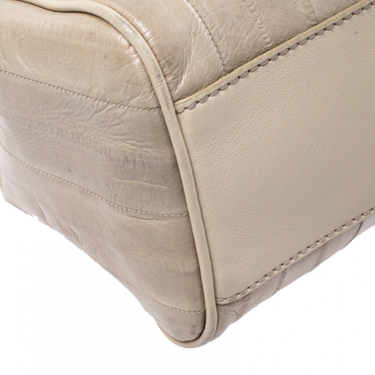 Pre Owned Dolce And Gabbana Beige Eel  Leather Medium Miss Sicily Bag