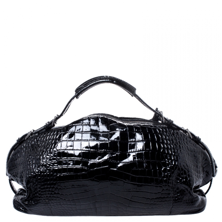 Pre Owned Dolce & Gabbana Black Patent Leather Miss Bunny Tote