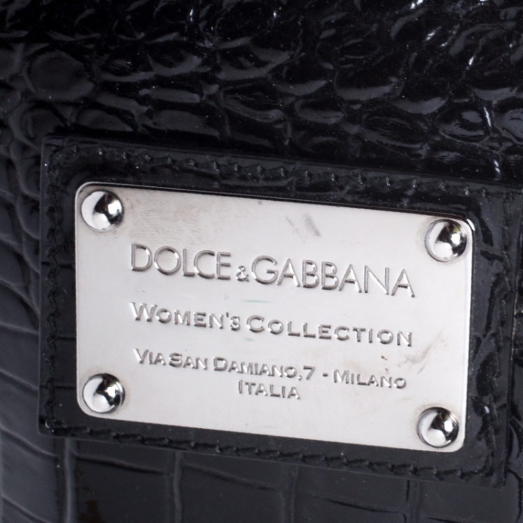 Pre Owned Dolce & Gabbana Black Patent Leather Miss Bunny Tote