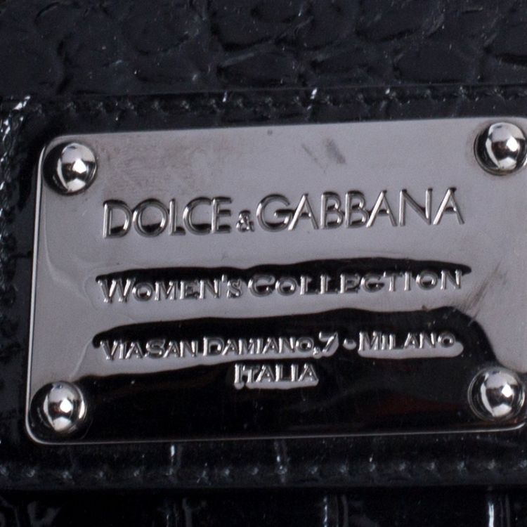 Pre Owned Dolce & Gabbana Black Patent Leather Miss Bunny Tote