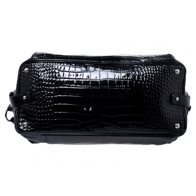 Pre Owned Dolce & Gabbana Black Patent Leather Miss Bunny Tote