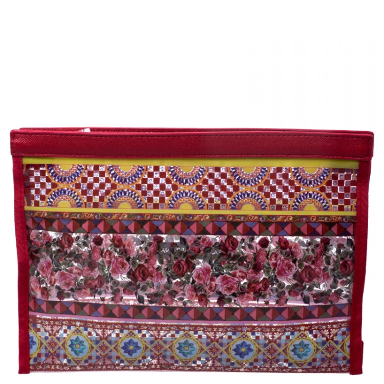 Pre Owned Dolce & Gabbana Multicolor PVC and Leather Pouch