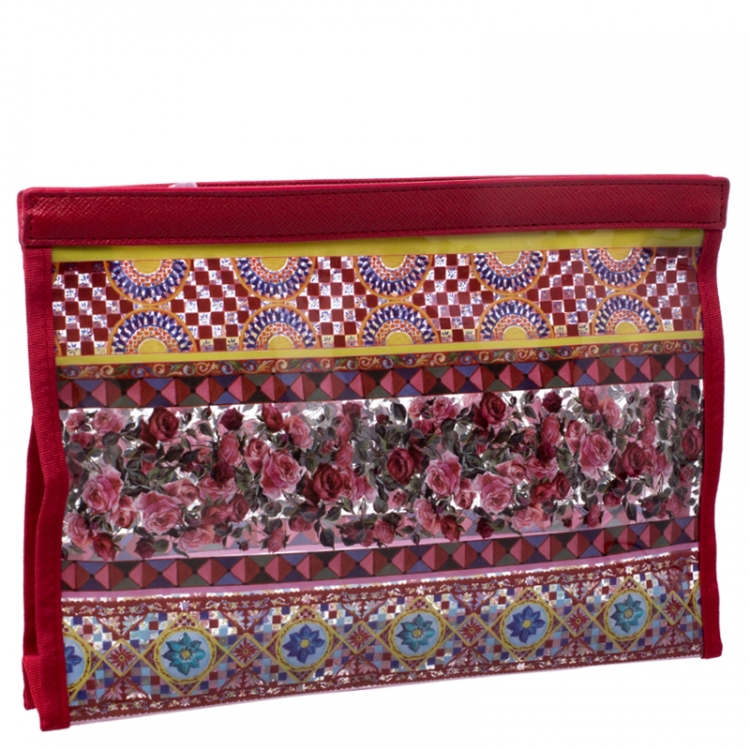 Pre Owned Dolce & Gabbana Multicolor PVC and Leather Pouch