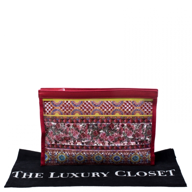 Pre Owned Dolce & Gabbana Multicolor PVC and Leather Pouch