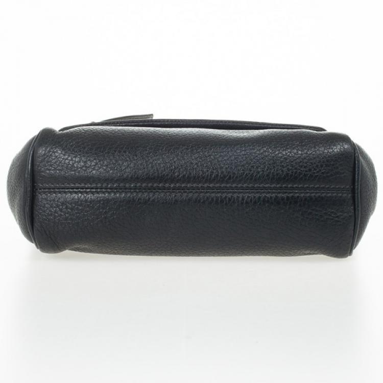 Pre Owned Dolce and Gabbana Black Leather Mini Miss Sicily Belt Bag