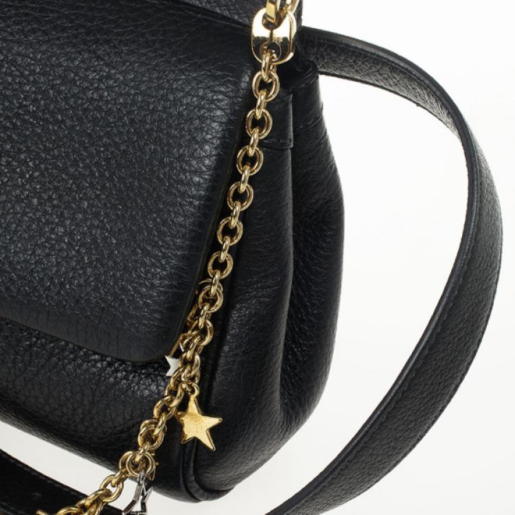 Pre Owned Dolce and Gabbana Black Leather Mini Miss Sicily Belt Bag
