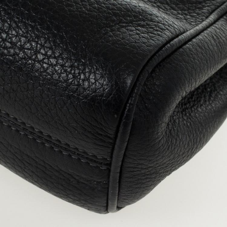 Pre Owned Dolce and Gabbana Black Leather Mini Miss Sicily Belt Bag