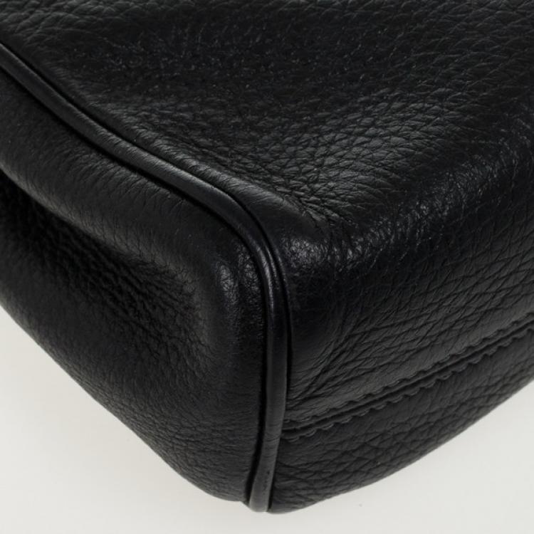 Pre Owned Dolce and Gabbana Black Leather Mini Miss Sicily Belt Bag