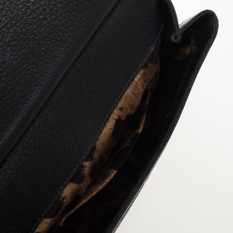 Pre Owned Dolce and Gabbana Black Leather Mini Miss Sicily Belt Bag