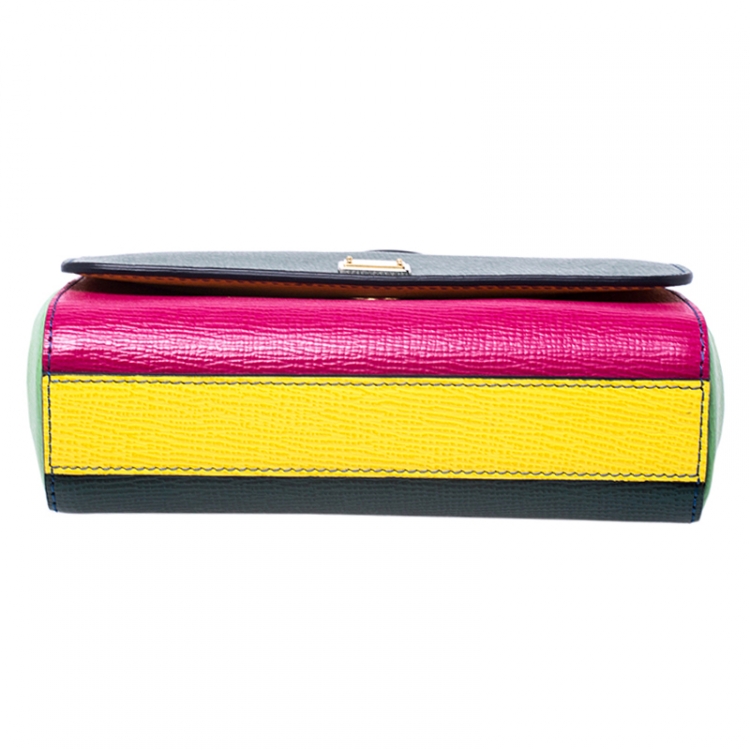 Pre Owned Dolce and Gabbana Multicolor Leather Mini Sicily Top Handle Bag