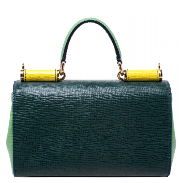 Pre Owned Dolce and Gabbana Multicolor Leather Mini Sicily Top Handle Bag