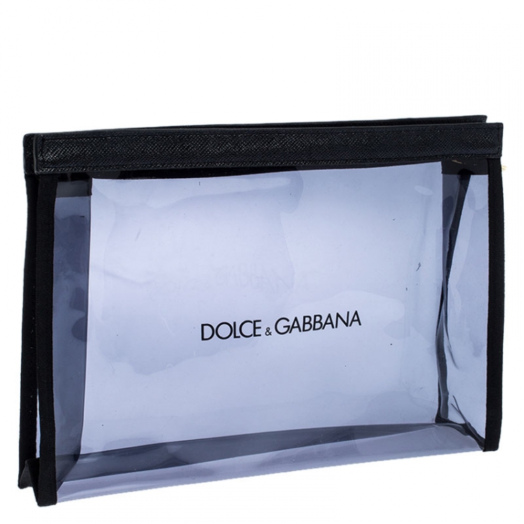 مملوكة مسبقًا Dolce and Gabbana Black PVC and Leather Pouch