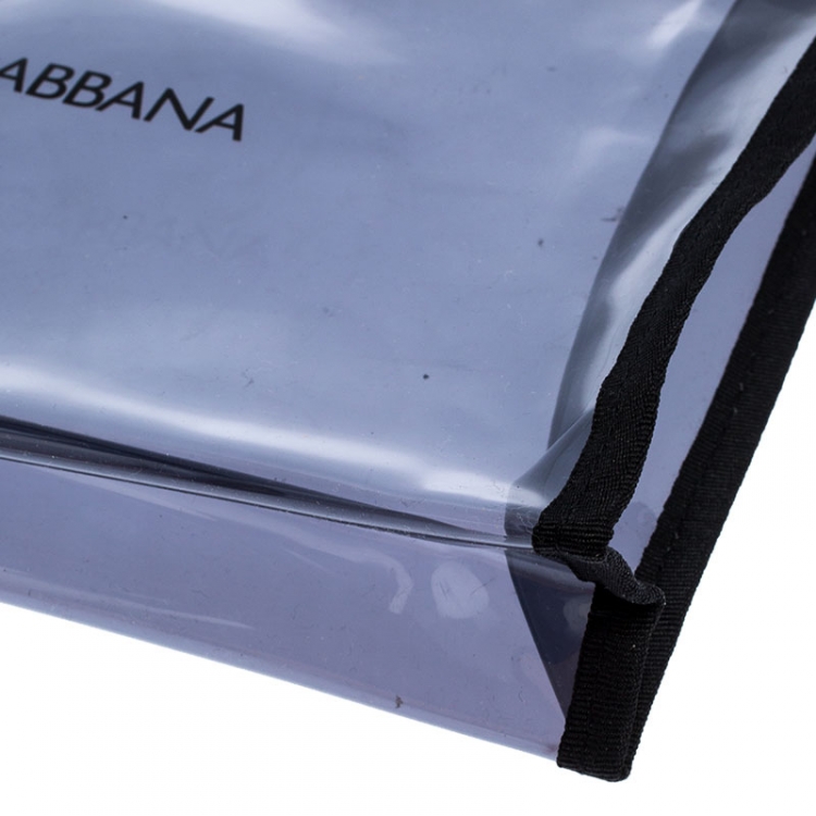 مملوكة مسبقًا Dolce and Gabbana Black PVC and Leather Pouch