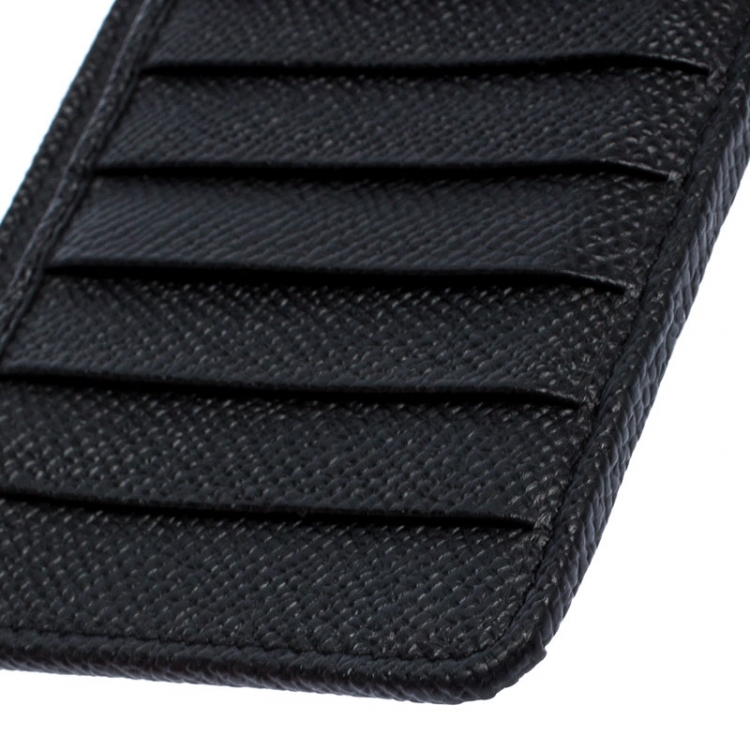 Pre Owned Dolce and Gabbana  Black Leather Long Zip Card Holder