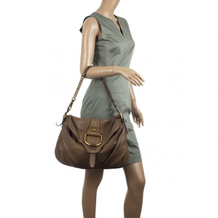 Pre Owned Dolce and Gabbana Pebble Leather Slouchy Large Hobo