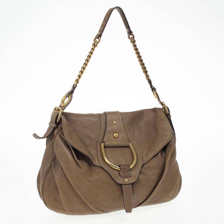 Pre Owned Dolce and Gabbana Pebble Leather Slouchy Large Hobo