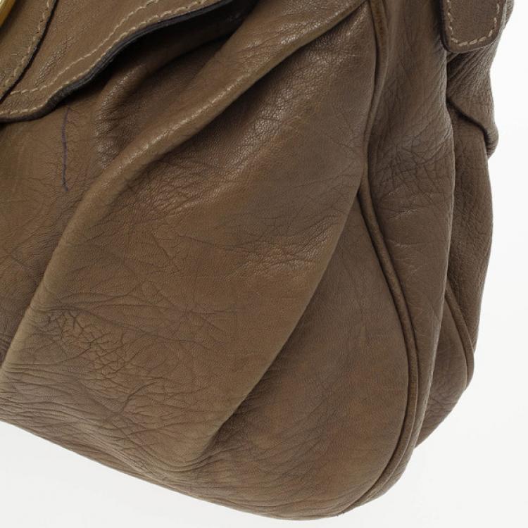 Pre Owned Dolce and Gabbana Pebble Leather Slouchy Large Hobo