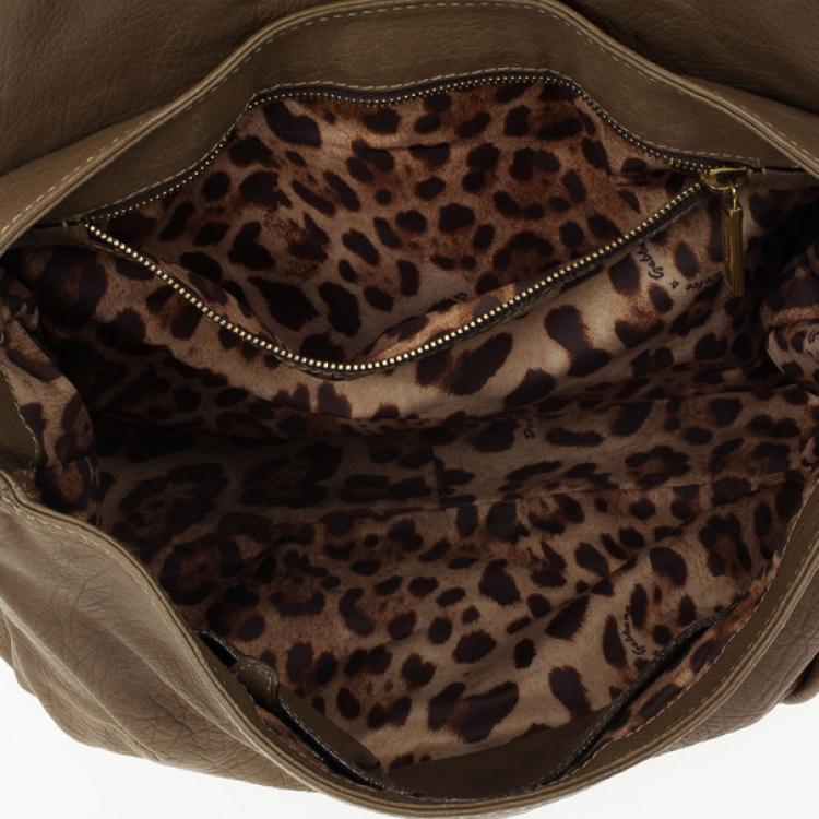 Pre Owned Dolce and Gabbana Pebble Leather Slouchy Large Hobo