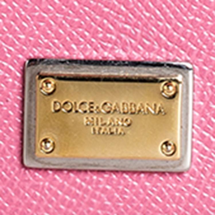 Pre Owned Dolce and Gabbana Pink Dauphine Leather Medium Miss Sicily Bag