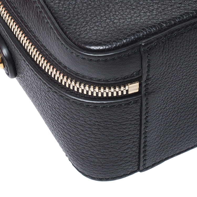 Pre Owned Dolce and Gabbana Black Leather Rosaria Box Top Handle Bag