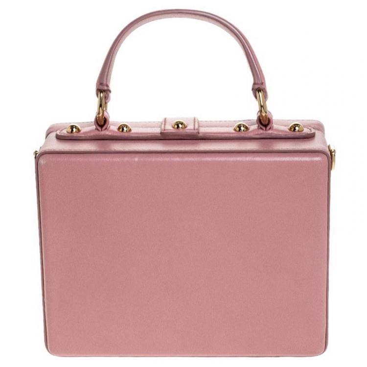 Pre Owned Dolce & Gabbana Pink Quilted Leather Box Top Handle Bag