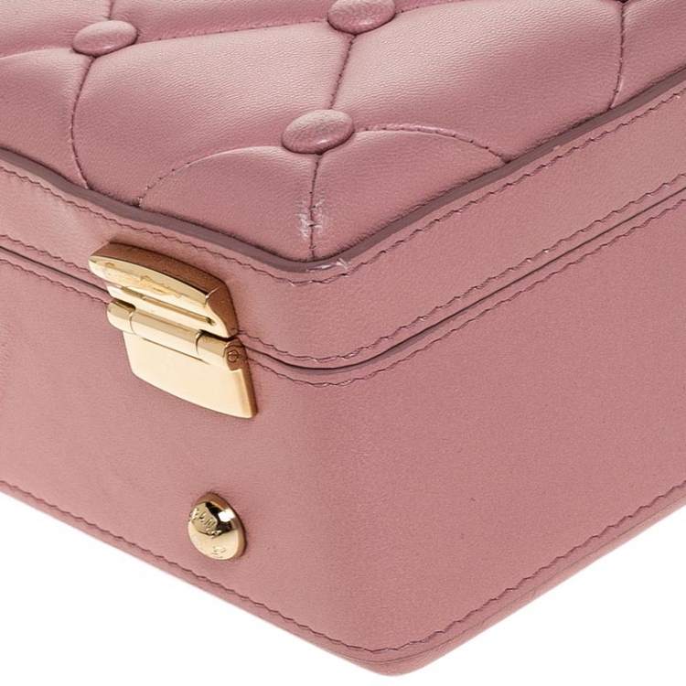 Pre Owned Dolce & Gabbana Pink Quilted Leather Box Top Handle Bag