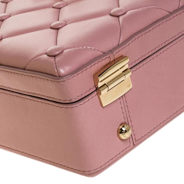 Pre Owned Dolce & Gabbana Pink Quilted Leather Box Top Handle Bag