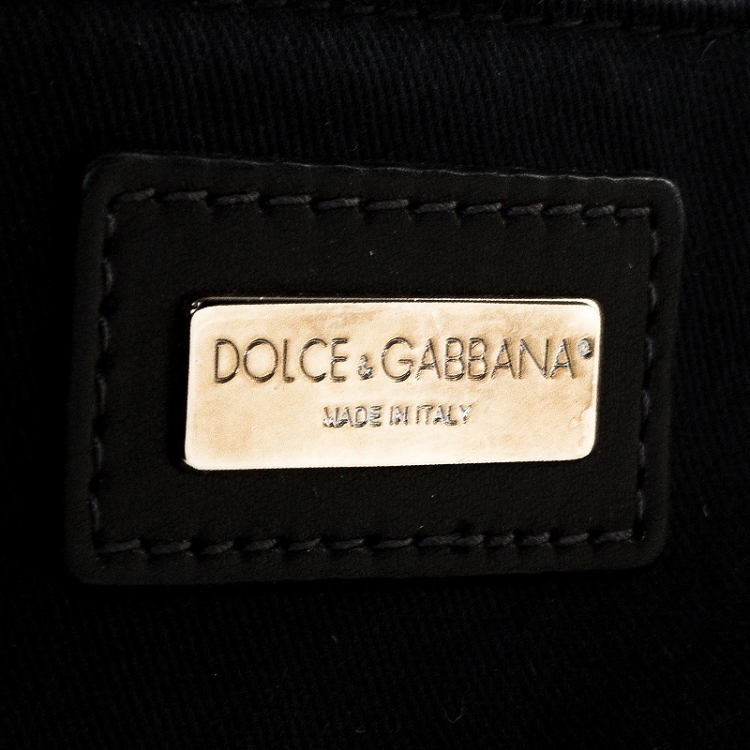 Pre Owned Dolce and Gabbana Brown/Black Zebra Print Calfhair and Leather Large Miss Sicily Top Handle Bag