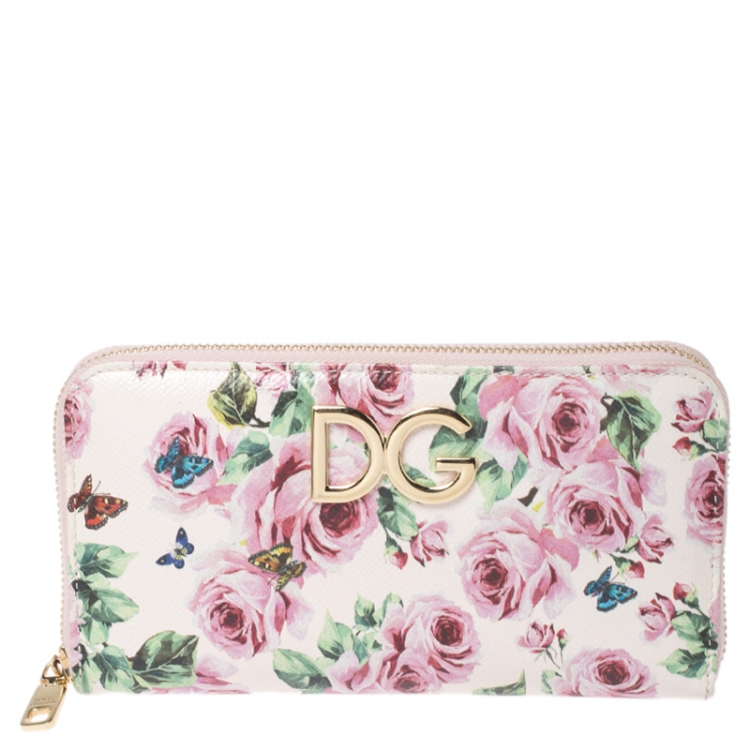 Dolce and Gabbana Multicolor Floral Print Dauphine Leather Zip Around Wallet  Dolce & Gabbana | TLC