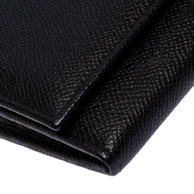 Pre Owned Dolce & Gabbana Black Leather Continental Wallet