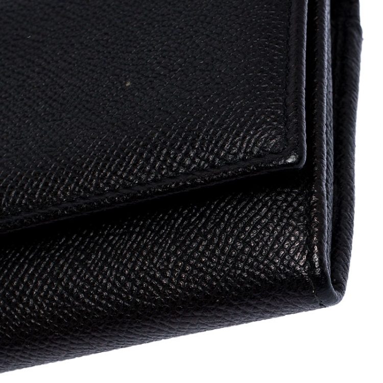 Pre Owned Dolce & Gabbana Black Leather Continental Wallet
